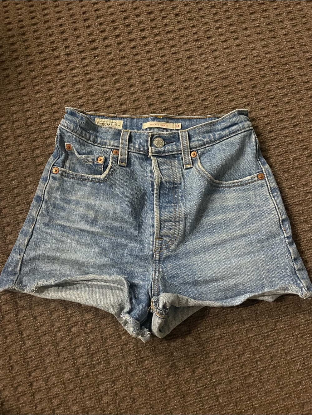 Levi's Light Blue High-Rise Denim Cutoff Shorts